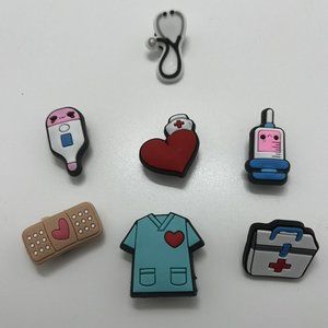 7pc Medical Shoe Charms Nurse Doctor Clogs Crocs Healthcare Decorations